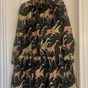J. Crew Giraffe Ruffle Hem Dress